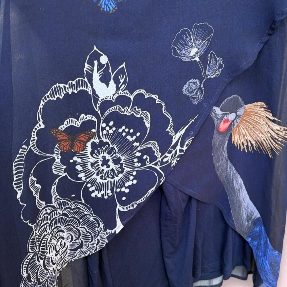 Desigual navy blue natan asymmetrical dress - Picture 4 of 6